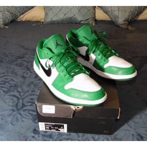 Jordan 1 Low Shoe Mens 15‎ Pine Green (GS) EUC Basket Ball Trainer